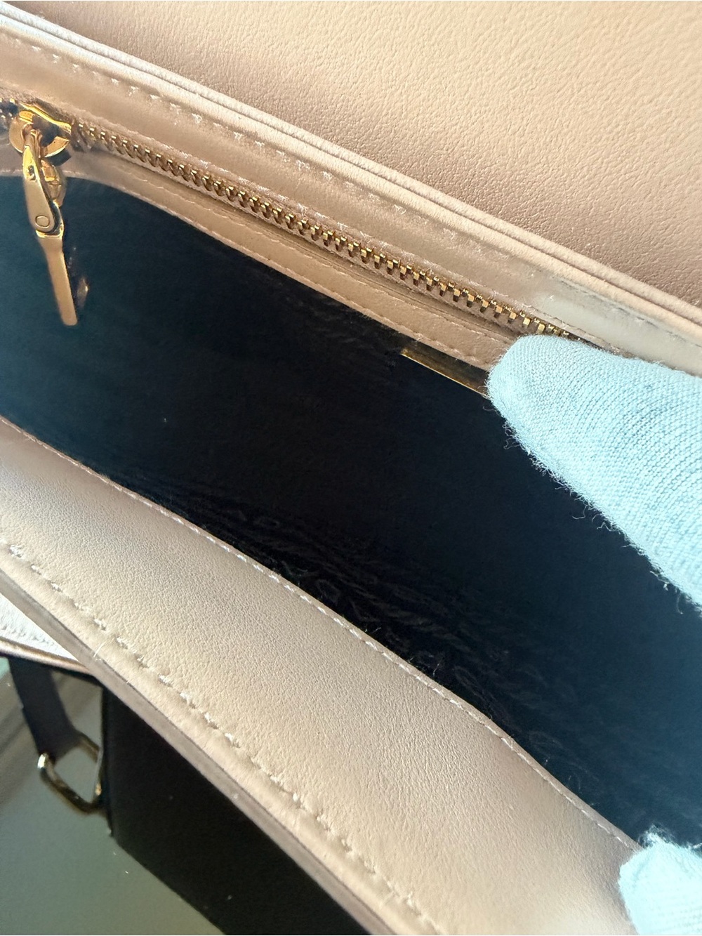 Prada Cipria Saffiano Lux Embleme Flap Shoulder or Crossbody Bag w/Gold Hardware - Picture 11 of 11